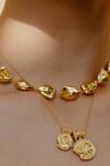 Arvino_Gold Plated Recycled Bronze Uneven Textured Charms Pendant Necklace _Online_at_Aza_Fashions