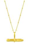 Arvino_Gold Plated Recycled Bronze Cylindrical Bar Charm Pendant Necklace _Online_at_Aza_Fashions