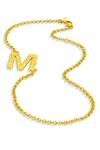Buy_Arvino_Gold Plated Recycled Bronze M Shaped Charm Pendant Necklace _at_Aza_Fashions