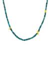 Arvino_Blue Turquoise Beaded Embellished Chain Necklace _Online_at_Aza_Fashions