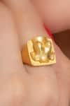 Buy_Arvino_Gold Plated Recycled Bronze Feminine Carved Ring _Online_at_Aza_Fashions