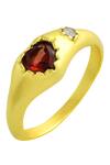 Arvino_Red Gota Patti Garnet Stones Embellished Ring _Online_at_Aza_Fashions