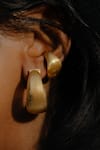 Buy_Arvino_Gold Plated Pratapgari Striated Hoops _at_Aza_Fashions