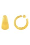 Shop_Arvino_Gold Plated Pratapgari Striated Hoops _at_Aza_Fashions