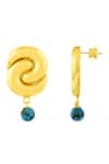 Shop_Arvino_Gold Plated Stones Southwest Embellished Drop Earrings _at_Aza_Fashions