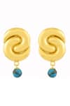 Arvino_Gold Plated Stones Southwest Embellished Drop Earrings _Online_at_Aza_Fashions
