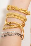 Shop_Arvino_Gold Plated Chunky Molten Hand Cuff _at_Aza_Fashions
