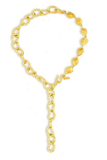 Shop_Arvino_Gold Plated Chunky Y Shaped Chain Necklace _at_Aza_Fashions