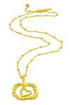 Shop_Arvino_Gold Plated Granulated Love Charm Necklace _at_Aza_Fashions