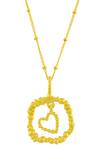 Arvino_Gold Plated Granulated Love Charm Necklace _Online_at_Aza_Fashions