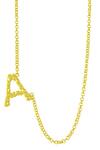 Buy_Arvino_Gold Plated A Initial Carved Pendant Necklace _at_Aza_Fashions