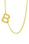 Shop Arvino Gold Plated B Initial Carved Pendant Necklace at Aza Fashions Shop_Arvino_Gold Plated B Initial Carved Pendant Necklace _at_Aza_Fashions