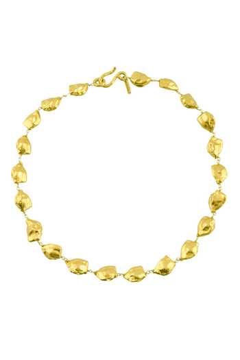 Shop_Arvino_Gold Plated Molten Nugget Necklace _at_Aza_Fashions