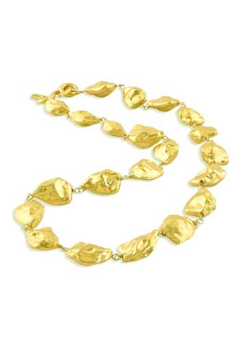 Arvino_Gold Plated Molten Nugget Necklace _Online_at_Aza_Fashions