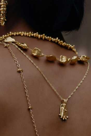 Buy_Arvino_Gold Plated Molten Nugget Necklace _Online_at_Aza_Fashions