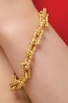 Shop_Arvino_Gold Plated Chunky Dotted Chain Link Bracelet _at_Aza_Fashions