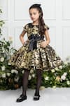 Shop_The Pony & Peony Co._Black Jacquard Woven Luna Musk Bloom Dress_Online_at_Aza_Fashions