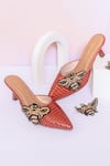 Buy_Urbansway_Orange Bee Clip Embellished Mule Heels _at_Aza_Fashions