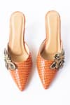 Urbansway_Orange Bee Clip Embellished Mule Heels _Online_at_Aza_Fashions