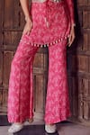 Buy_RITIKA VERMA_Fuchsia Georgette Embroidered Patra Aadab Bird Print Tunic With Pant _Online_at_Aza_Fashions