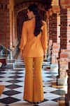 Shop_RITIKA VERMA_Yellow Bustier And Trouser Georgette Embroidered Amena Jacket With Pant Set _at_Aza_Fashions