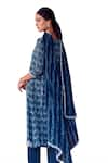 RITIKA VERMA_Blue Georgette Embroidered Pearl Drop Round Kalima Print Kurta Pant Set _at_Aza_Fashions