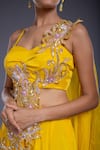 Shop_Ellemora fashions_Yellow Dull Crepe Hand Embroidered Sequins Sweetheart Jumpsuit _at_Aza_Fashions