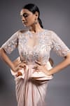 Ellemora fashions_Ivory Net Embellished Bead Round Delight Sequin High-low Dress _at_Aza_Fashions