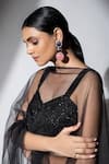 Shop_Ellemora fashions_Black Net Embellished Bead Sweetheart Delight Sequin Lehenga Set _at_Aza_Fashions