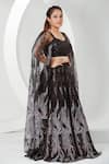 Ellemora fashions_Black Upada Hand Embroidered Mystery Blouse With Lehenga _at_Aza_Fashions