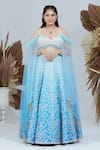 Buy_Ellemora fashions_Blue Upada Net Hand Embroidered Thread Sweetheart Bliss Blouse And Lehenga Set _at_Aza_Fashions