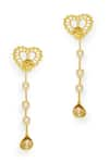 Buy_Esme by Aashna Dalmia_Gold Plated Swarovski Sweet Serenade Heart Carved Cutwork Earrings _Online_at_Aza_Fashions