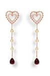 Shop_Esme by Aashna Dalmia_Purple Swarovski Sweet Serenade Embellished Cutwork Earrings _at_Aza_Fashions