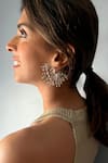 Buy_Esme by Aashna Dalmia_Grey Swarovski Cosmic Cadence Embellished Earrings _at_Aza_Fashions