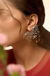 Shop_Esme by Aashna Dalmia_Grey Swarovski Cosmic Cadence Embellished Earrings _Online_at_Aza_Fashions