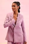 Buy_Orthodox_Purple Banana Crepe Embroidered Aari Lapel Collar Canopy Trace Neck Blazer _at_Aza_Fashions