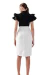 Buy_Orthodox_Black Crepe Embellished Bead High Neck Ruffled Sleeve Top 