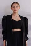 Buy_Orthodox_Black Banana Crepe Sweetherat Solid Crop Top _Online_at_Aza_Fashions