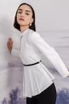 Buy_Orthodox_White Crepe High Neck Peplum Top _Online_at_Aza_Fashions