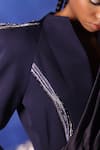 Buy_Orthodox_Blue Banana Crepe Placement Embroidery Aari Stand Out Lapel Osiris Blazer _Online_at_Aza_Fashions