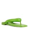 Buy_JVAM_Green Plain Patrick Square Toe Slippers _at_Aza_Fashions