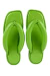 Shop_JVAM_Green Plain Patrick Square Toe Slippers _at_Aza_Fashions