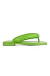 JVAM_Green Plain Patrick Square Toe Slippers _Online_at_Aza_Fashions