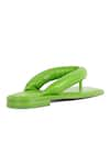 Buy_JVAM_Green Plain Patrick Square Toe Slippers _Online_at_Aza_Fashions