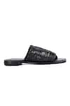 JVAM_Black Plain Polly Interwoven Strap Mules _Online_at_Aza_Fashions