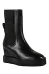 Buy_JVAM_Black Plain Robin Wedge Boots _at_Aza_Fashions