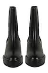 Shop_JVAM_Black Plain Robin Wedge Boots _at_Aza_Fashions