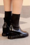 Shop_JVAM_Black Plain Robin Wedge Boots _Online_at_Aza_Fashions