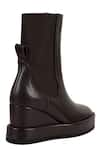 Buy_JVAM_Brown Plain Robin Leather Wedge Boots _Online_at_Aza_Fashions