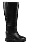 JVAM_Black Plain Ryder Boots _Online_at_Aza_Fashions